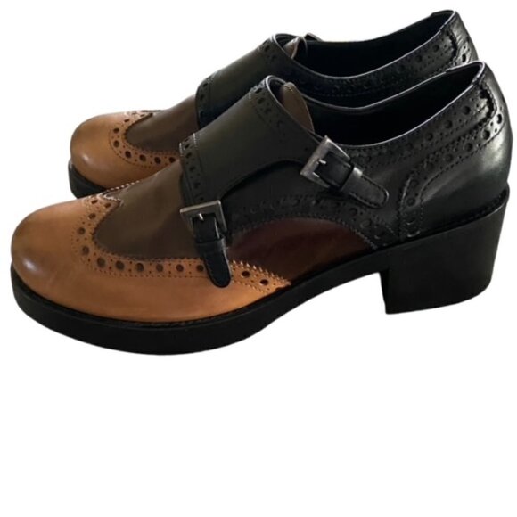 Mauro Volponi Leather Double Monk Strap Oxfords 36 - Picture 6 of 7